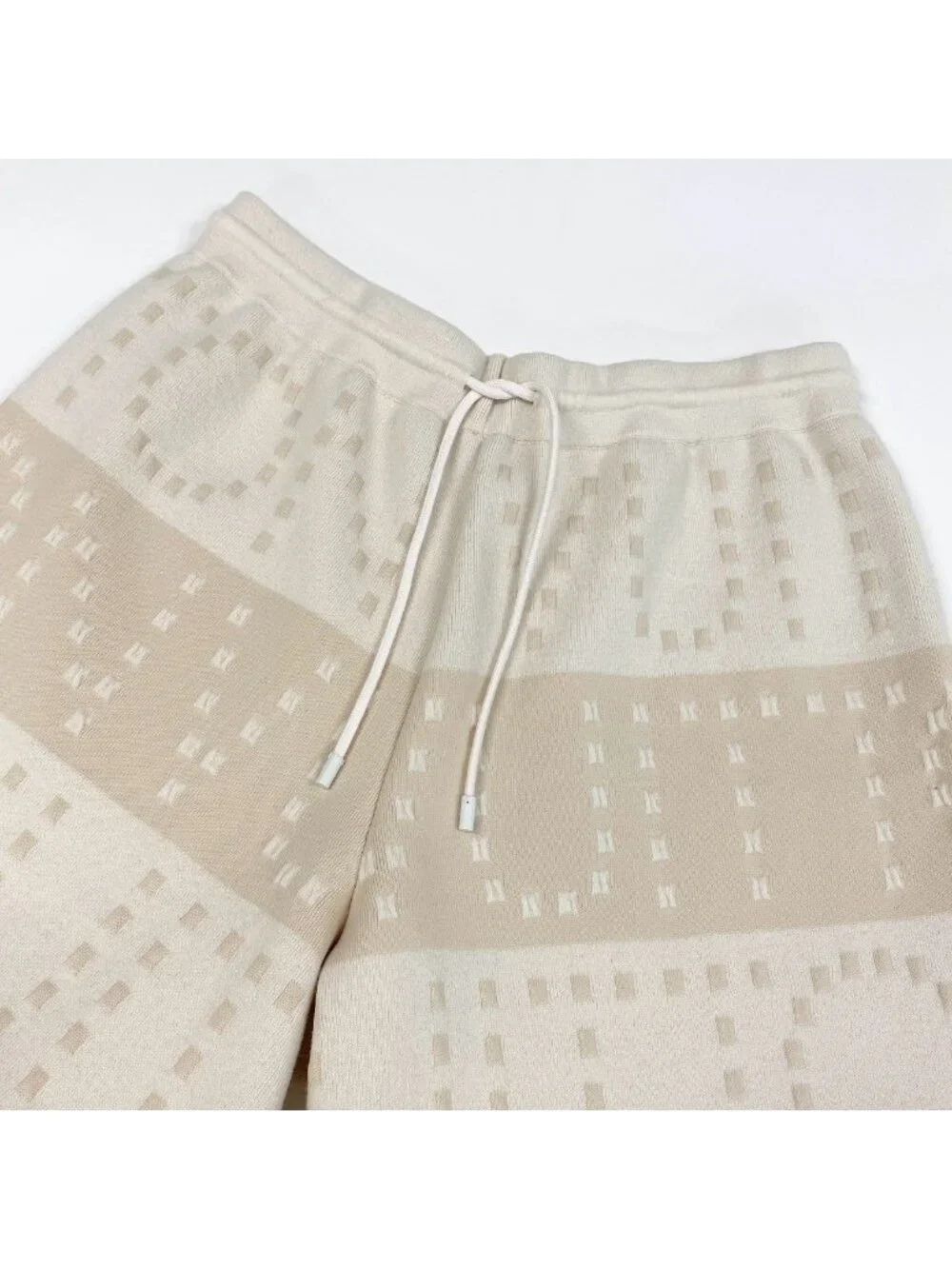 Louis Vuitton Chunky Stripe Logo Jacquard Shorts Ivory M